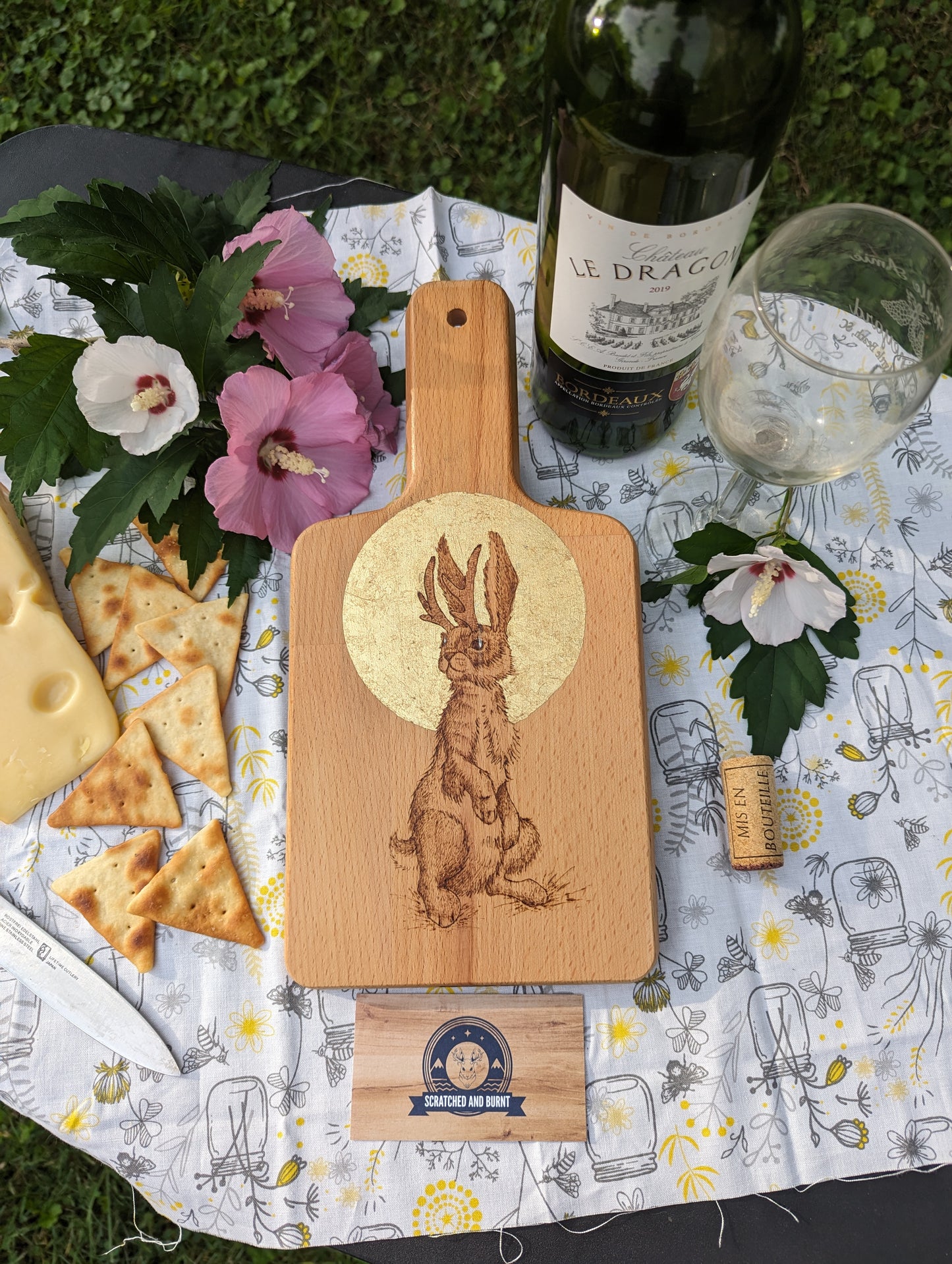 Jackalope Wooden Cutting Board Art