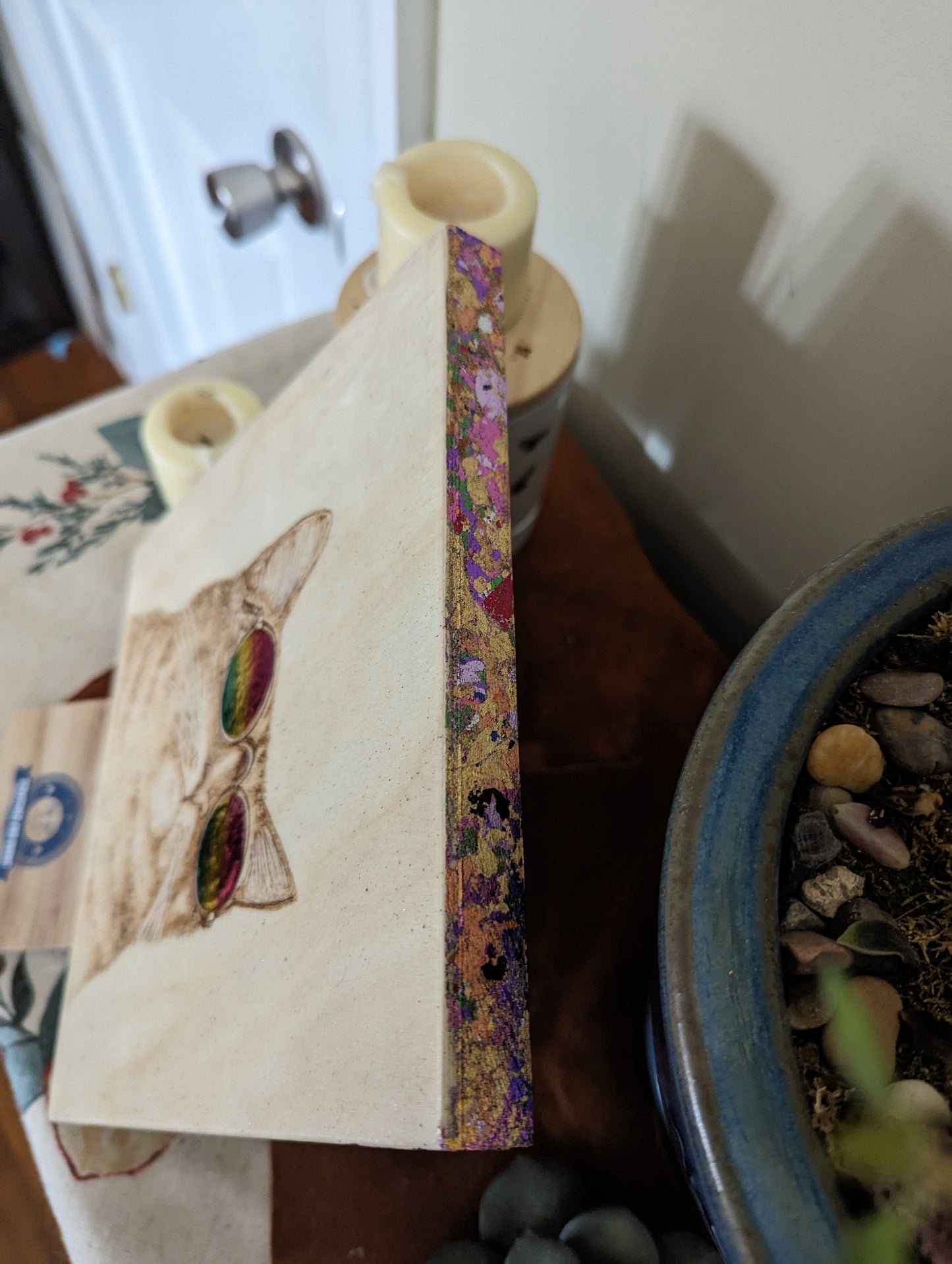 Cool Cat Vibes Pyrography Wall/Desk Art
