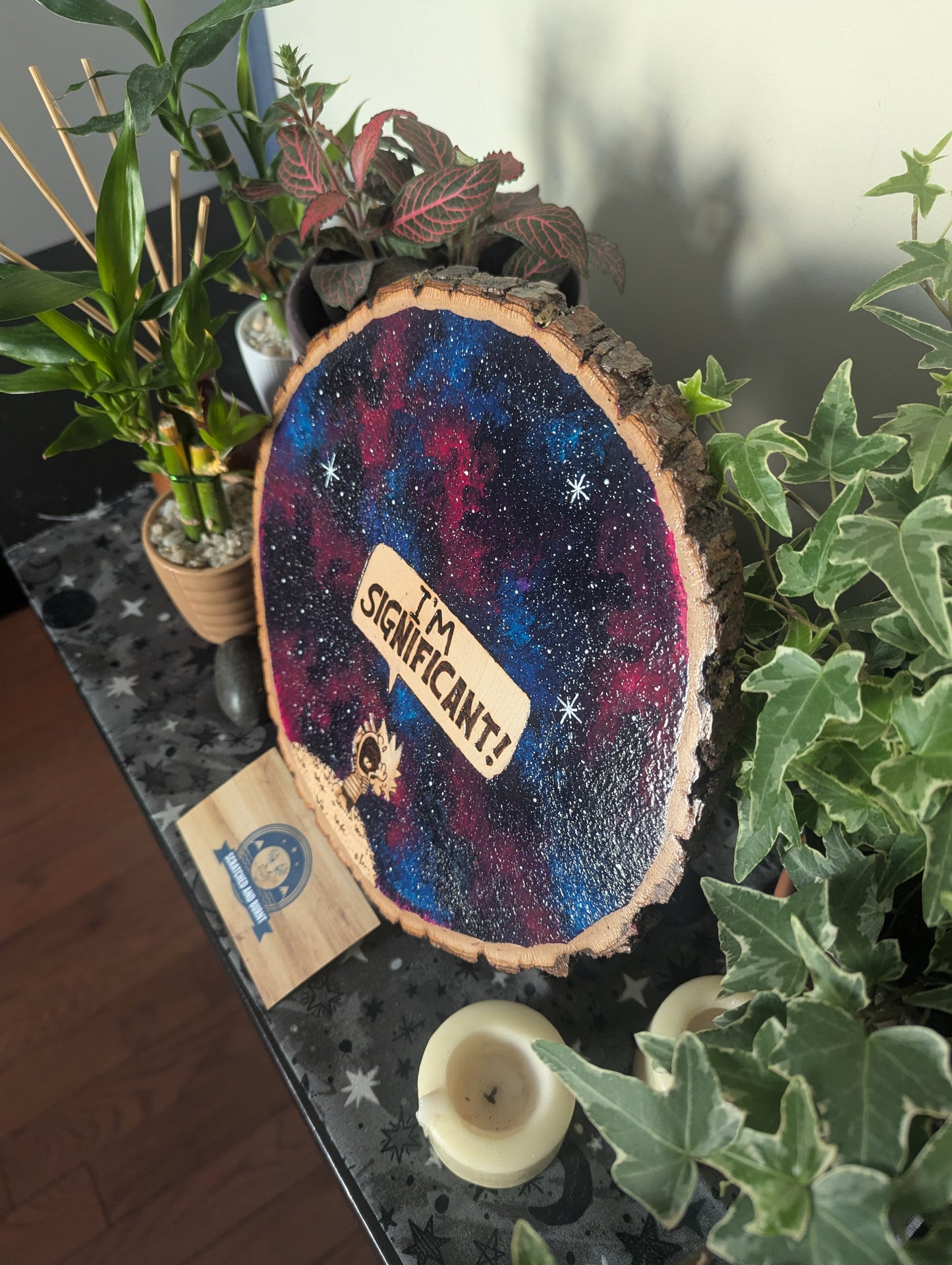 Calvin and Hobbes 'I'm Significant!' Pyrography on Wood Canvas