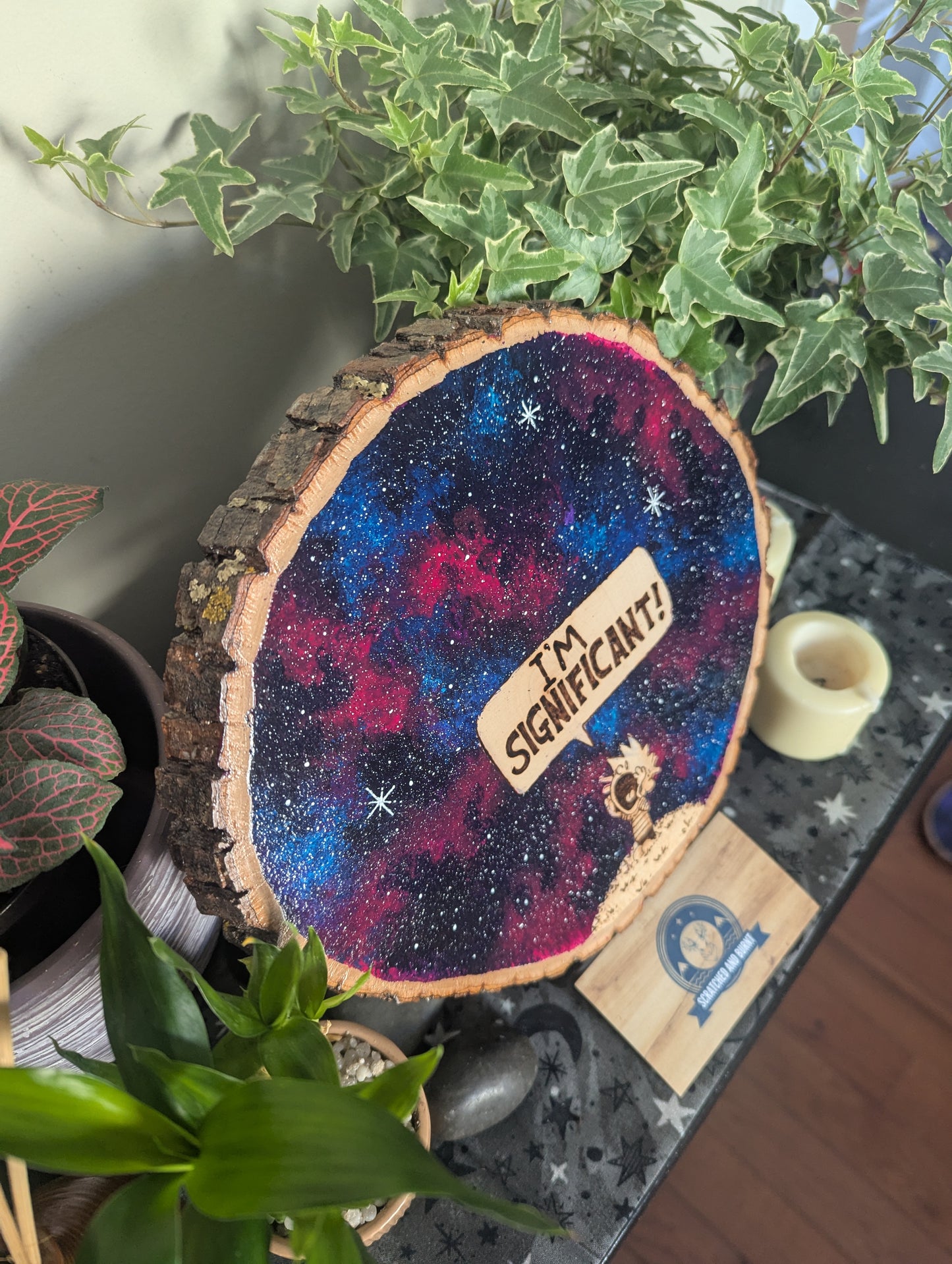 Calvin and Hobbes 'I'm Significant!' Pyrography on Wood Canvas