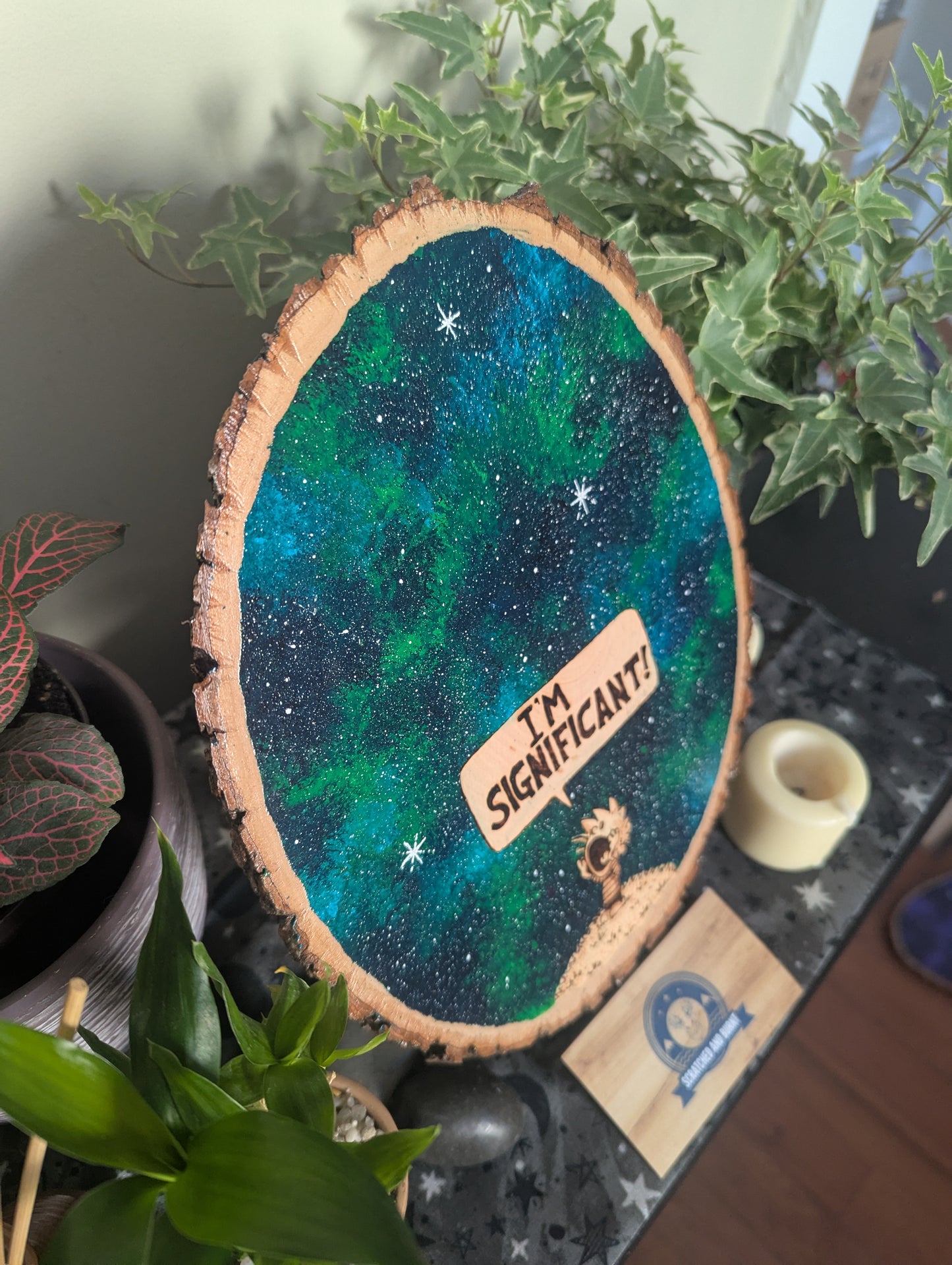 Calvin and Hobbes 'I'm Significant!' Pyrography on Wood Canvas
