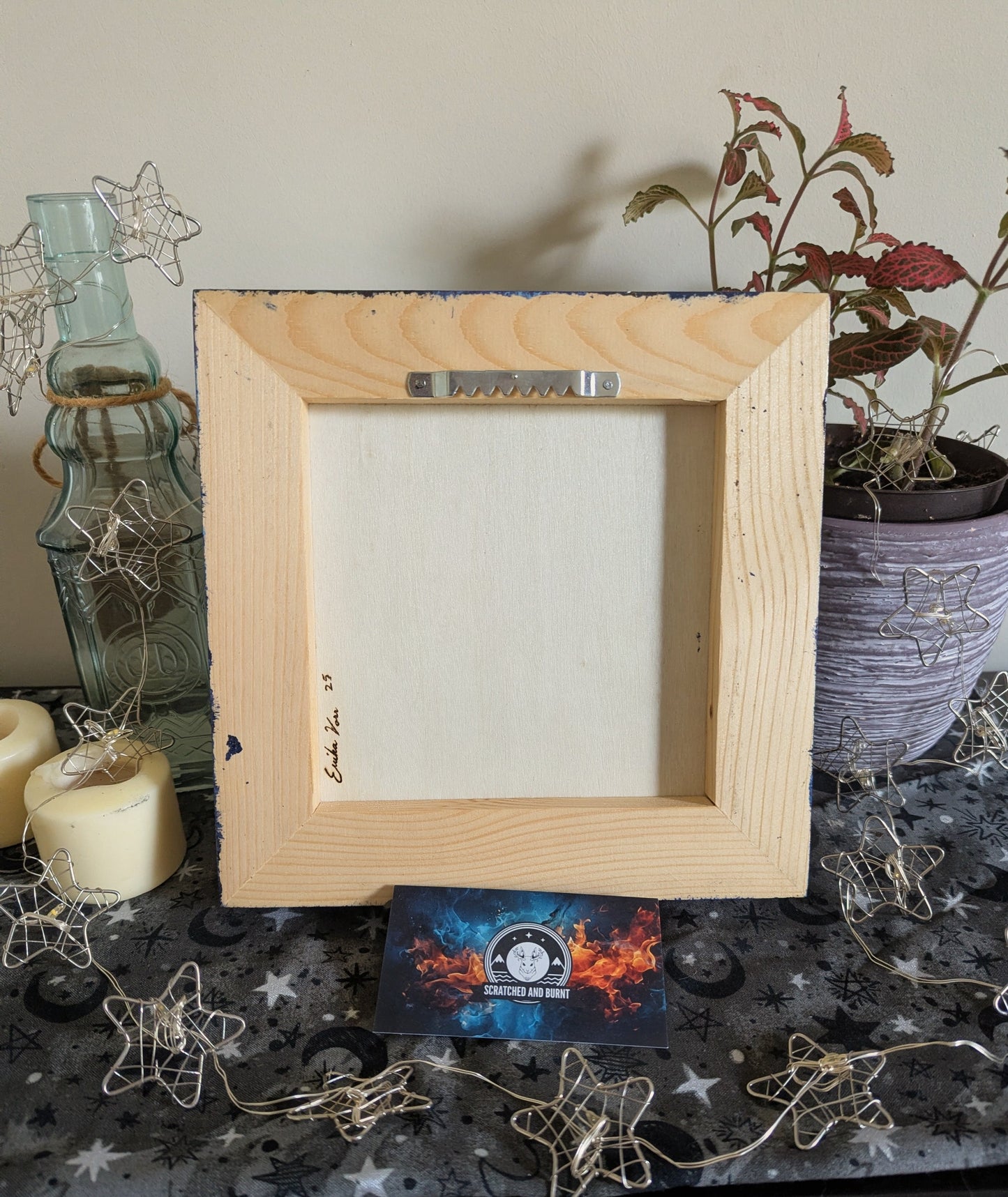 Alien Abduction, Loch Ness Monster! Pyrography w/ Acrylics, Desk/Wall Art