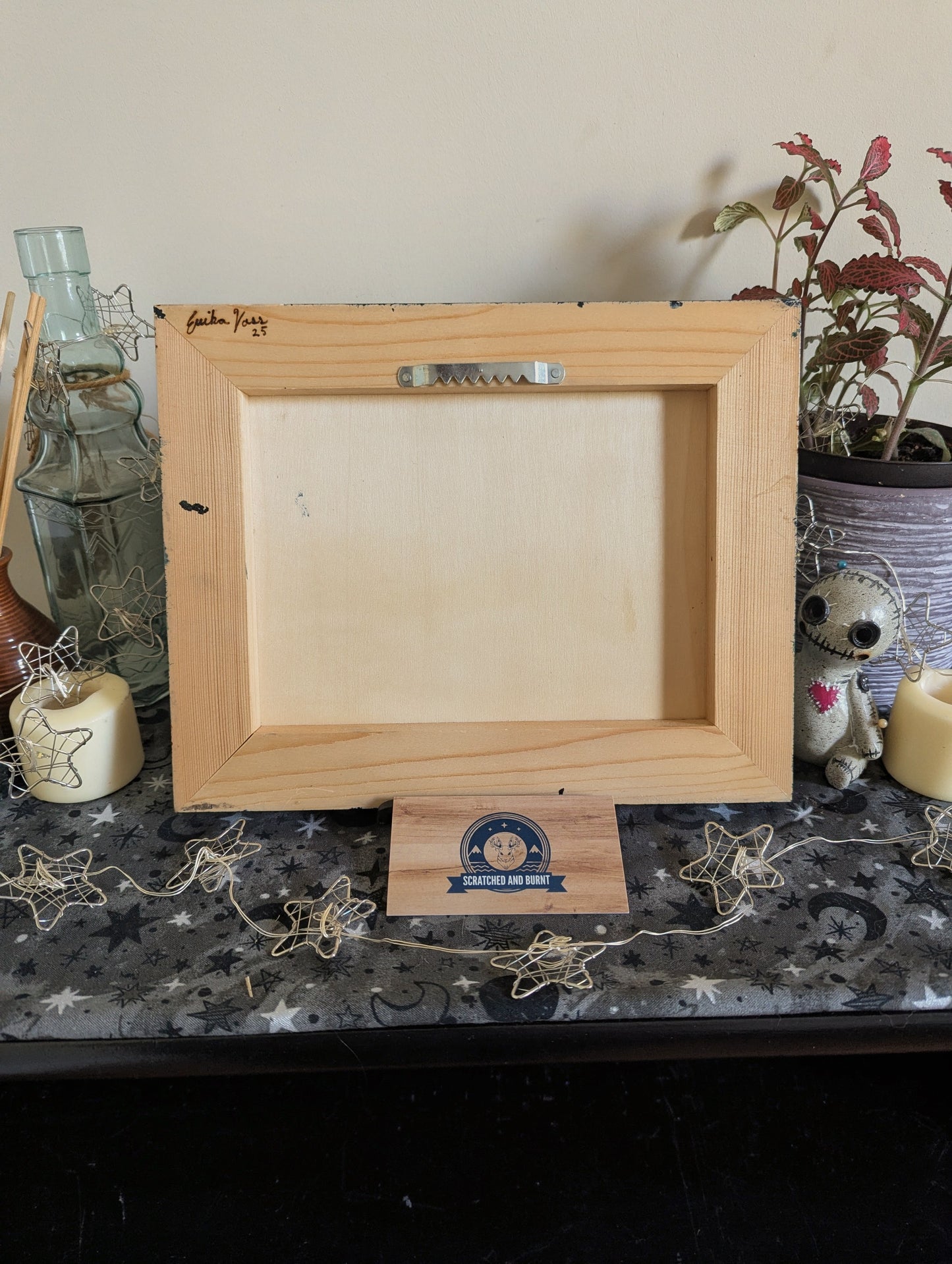 Beetlejuice Sandworm Pyrography w/ Acrylics on Wood, Desk/Wall Art