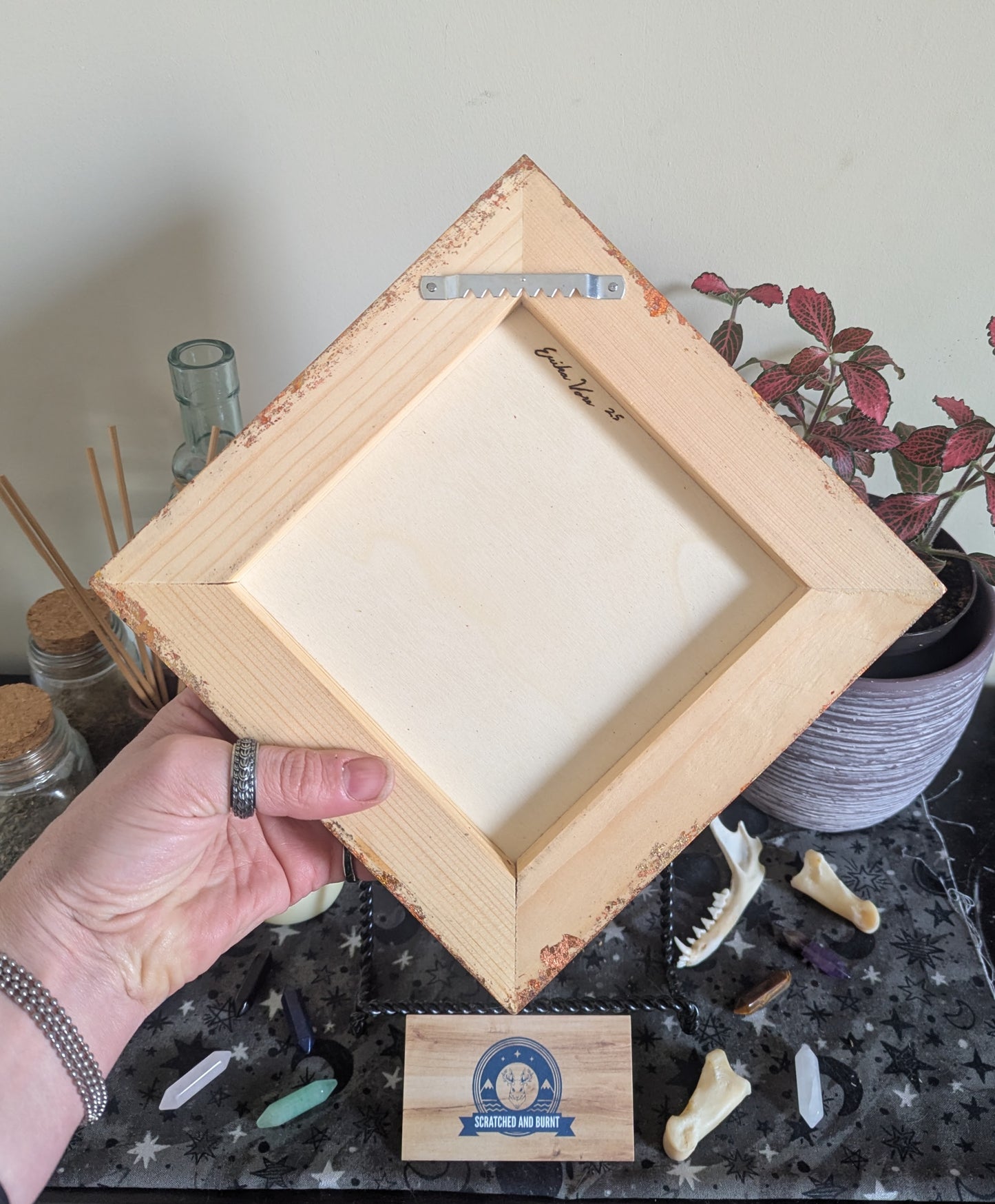 'Witches Brew, Apothecary Sign', Pyrography, w/ Foil Edge, on Wood, Desk/Wall Art