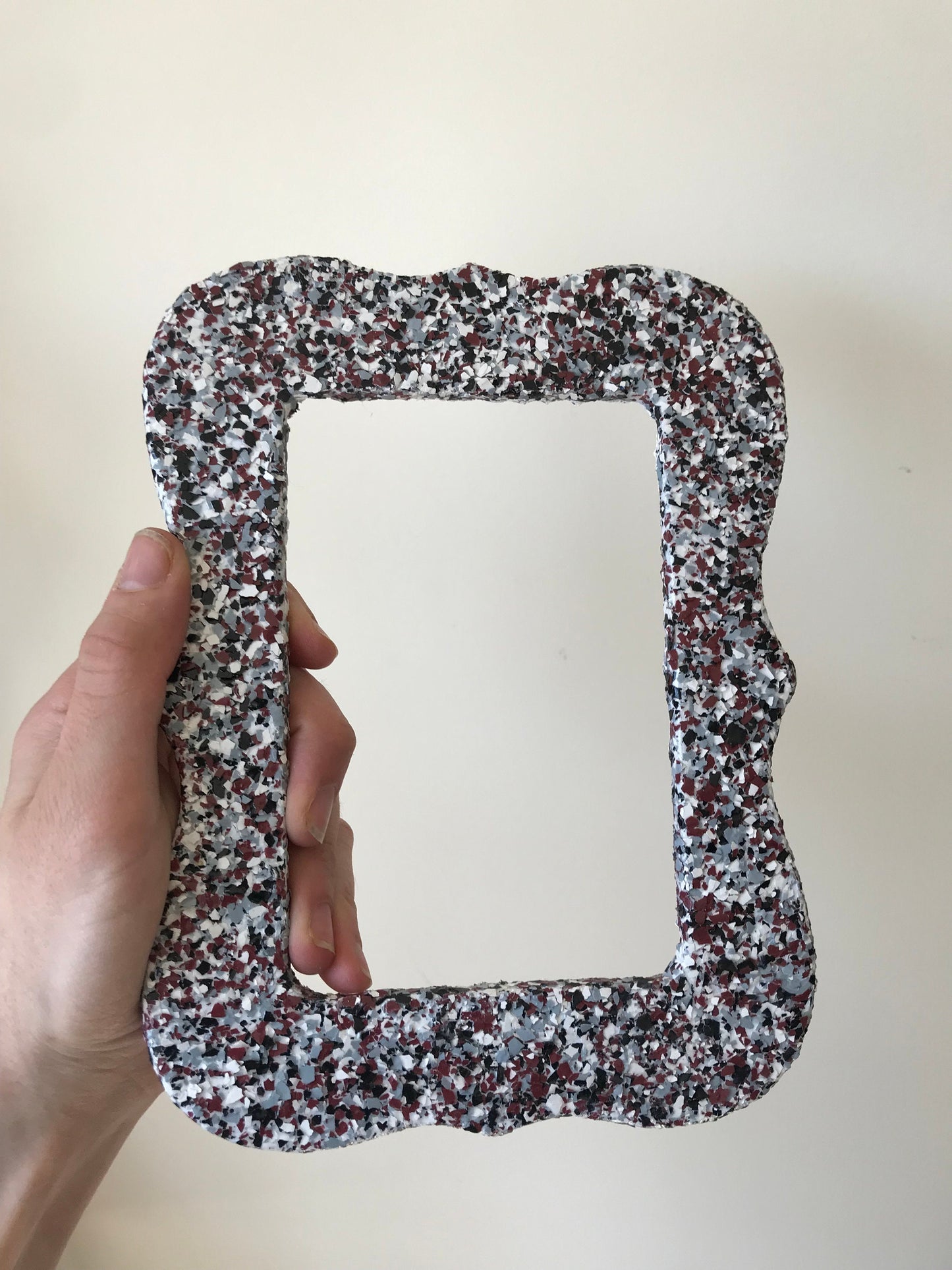 Wooden Curved Picture Frame with "Lighthouse" Color Flake Texture