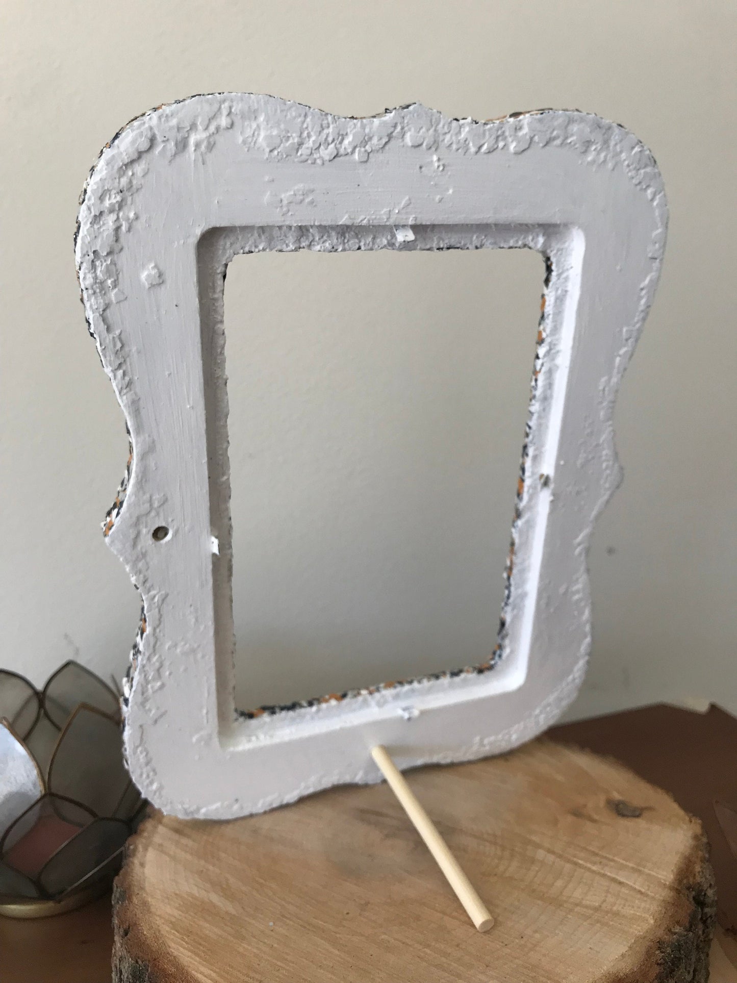 Wooden Curved Picture Frame with "Calico" Color Flake Texture