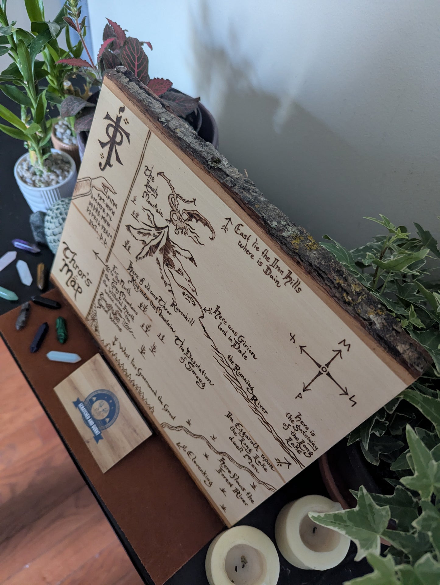 'Thror's Map' The Hobbit Map, Pyrography, Desk/Wall Art