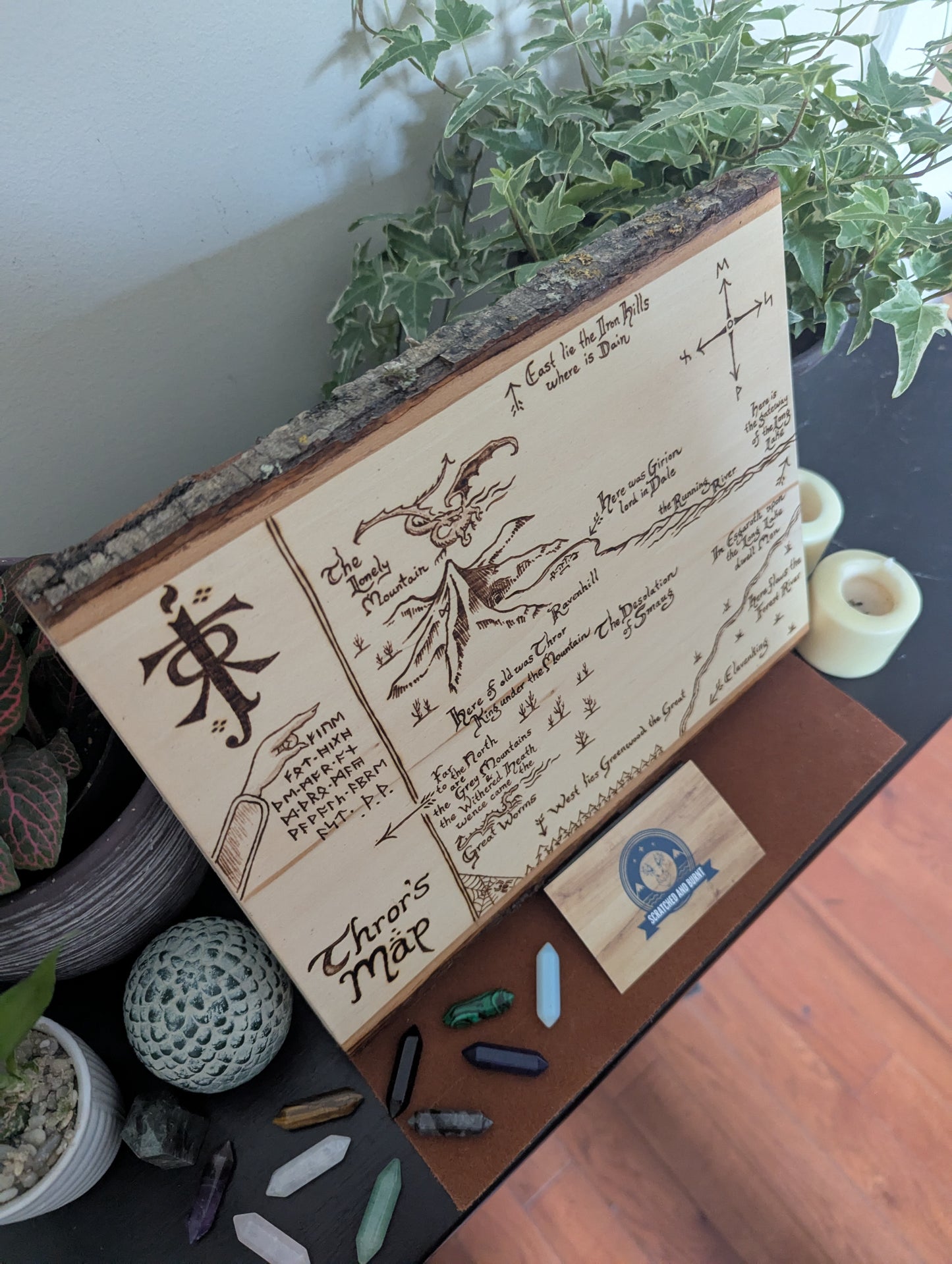 'Thror's Map' The Hobbit Map, Pyrography, Desk/Wall Art