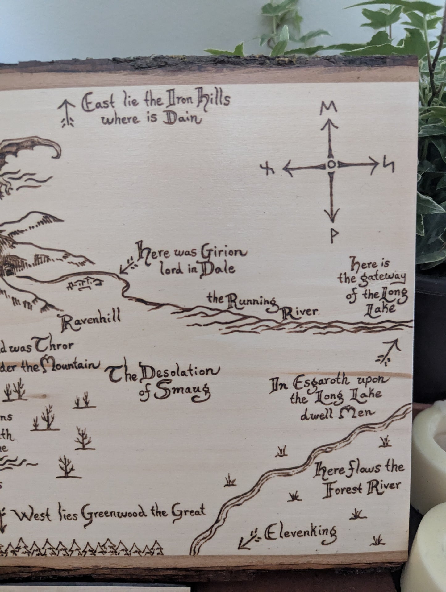 'Thror's Map' The Hobbit Map, Pyrography, Desk/Wall Art