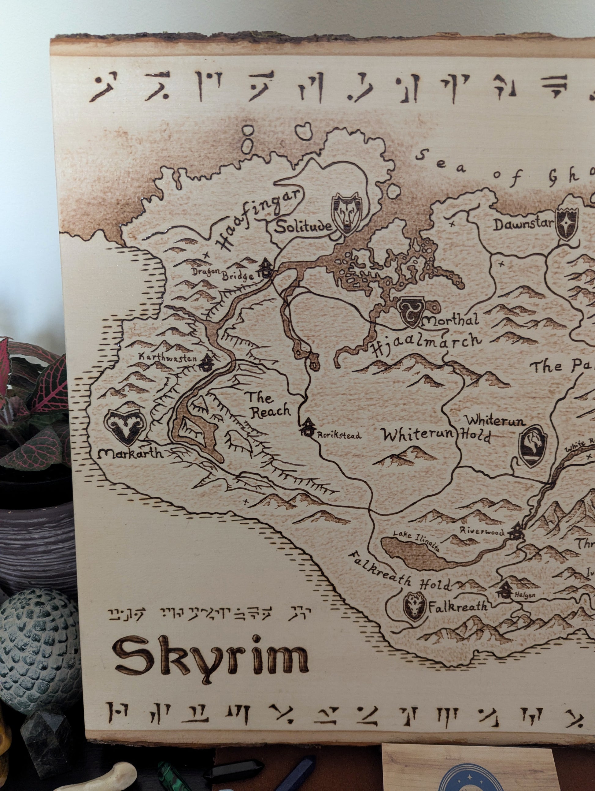 The Elder Scrolls V: Skyrim Map Poster - Framed Wall Art, 24.25" X 35.75", Gloss Finish, Made In USA