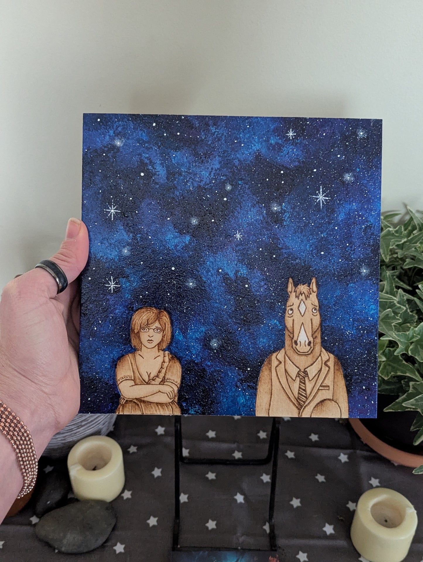 BoJack Horseman, 'Nice While it Lasted', Pyrography with Acrylics, on Wood