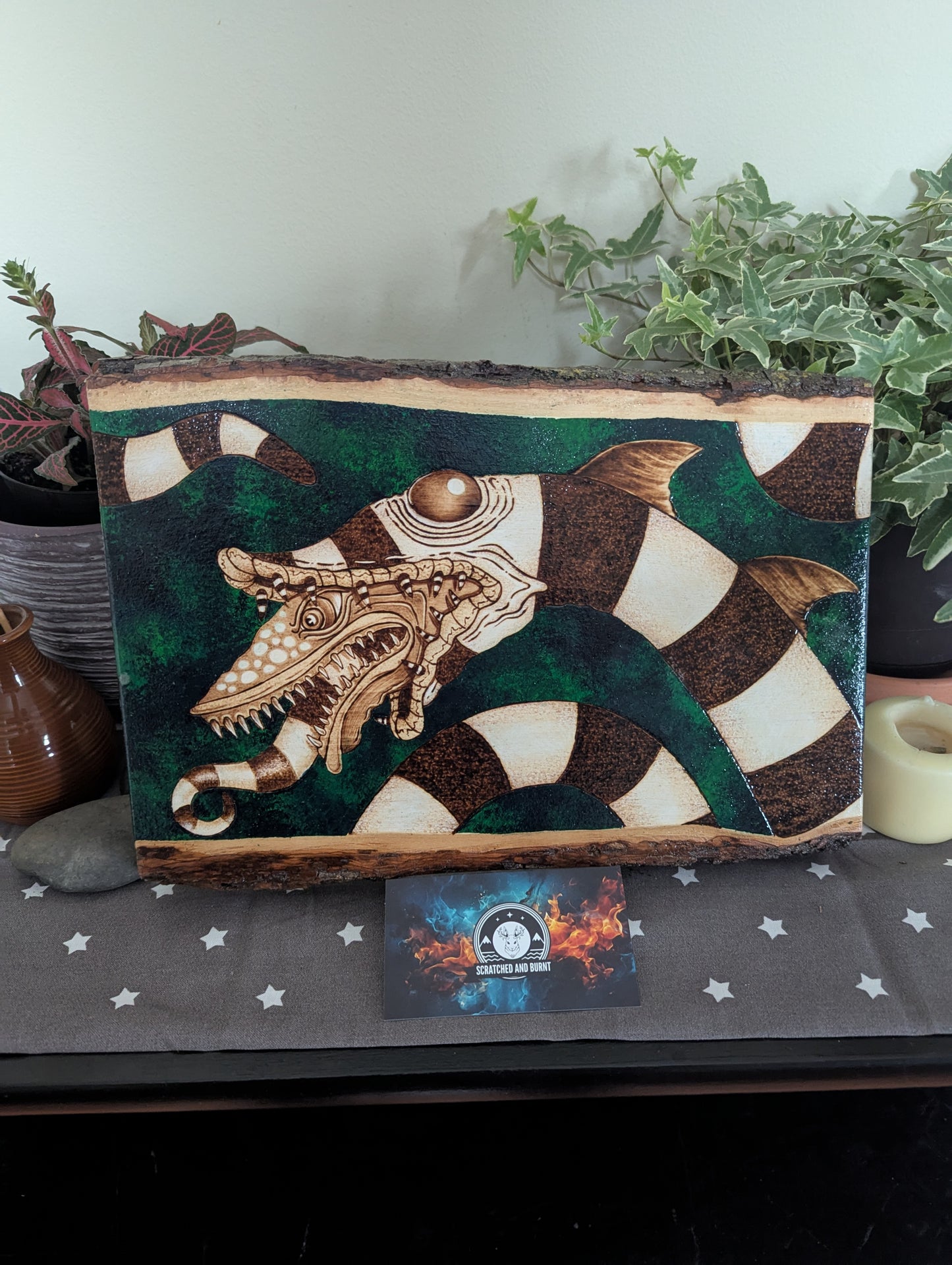 Beetlejuice Sandworm Pyrography Desk/Wall Art