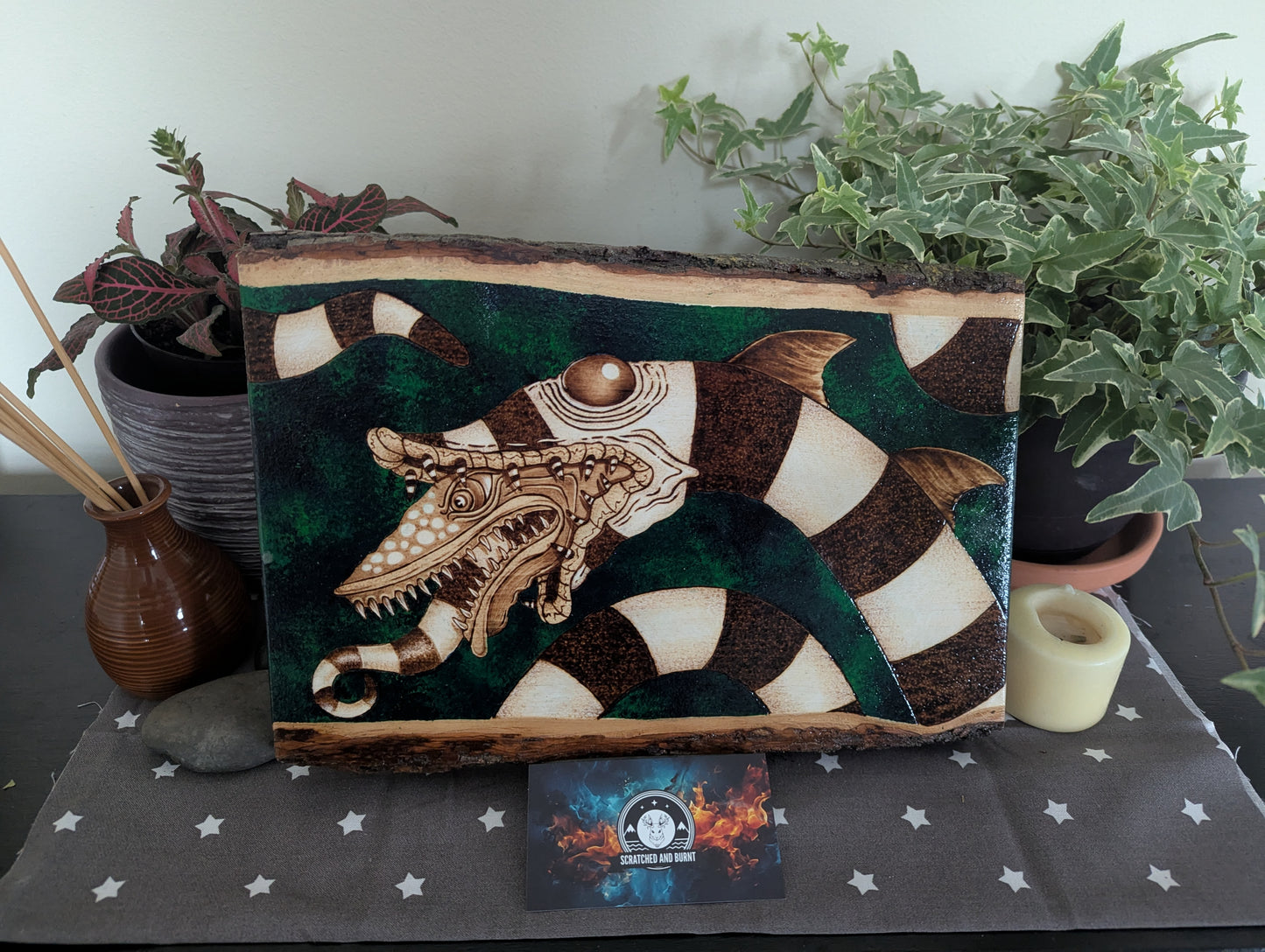 Beetlejuice Sandworm Pyrography Desk/Wall Art