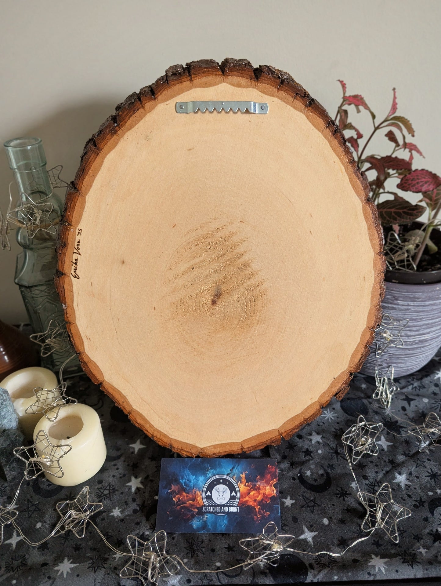 'The Owl & the Blossoms', Pyrography on BassWood, Desk/Wall Art