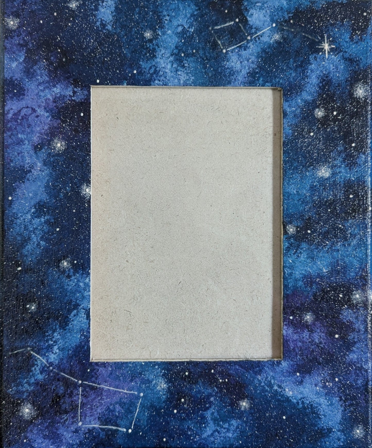 Ursa Major / Minor, Blue Galaxy Themed Picture Frame, Painted Acrylic