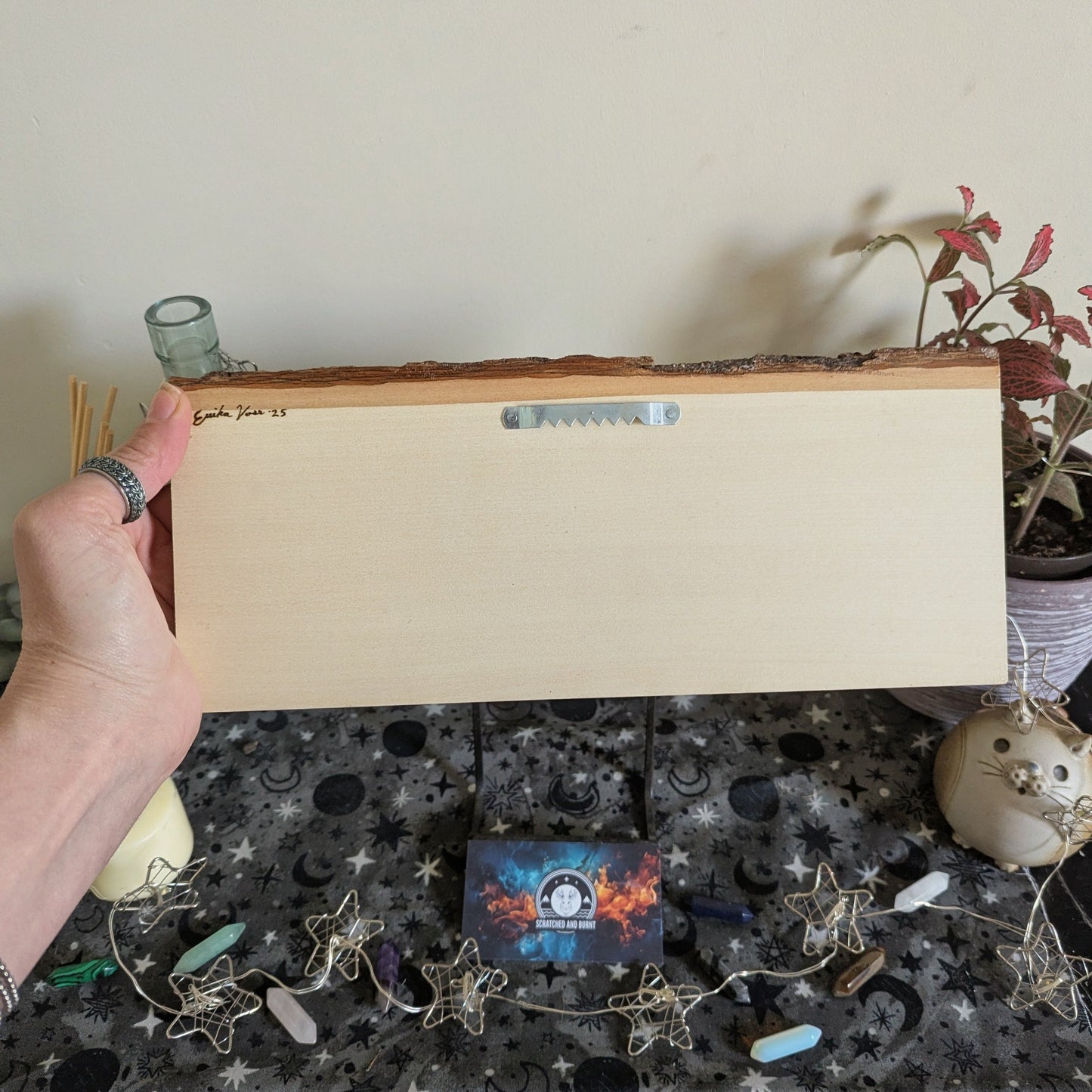 Please, Wipe Your Paws! Colorful Paws, Pyrography, Watercolors on Wood, Desk/Wall Art