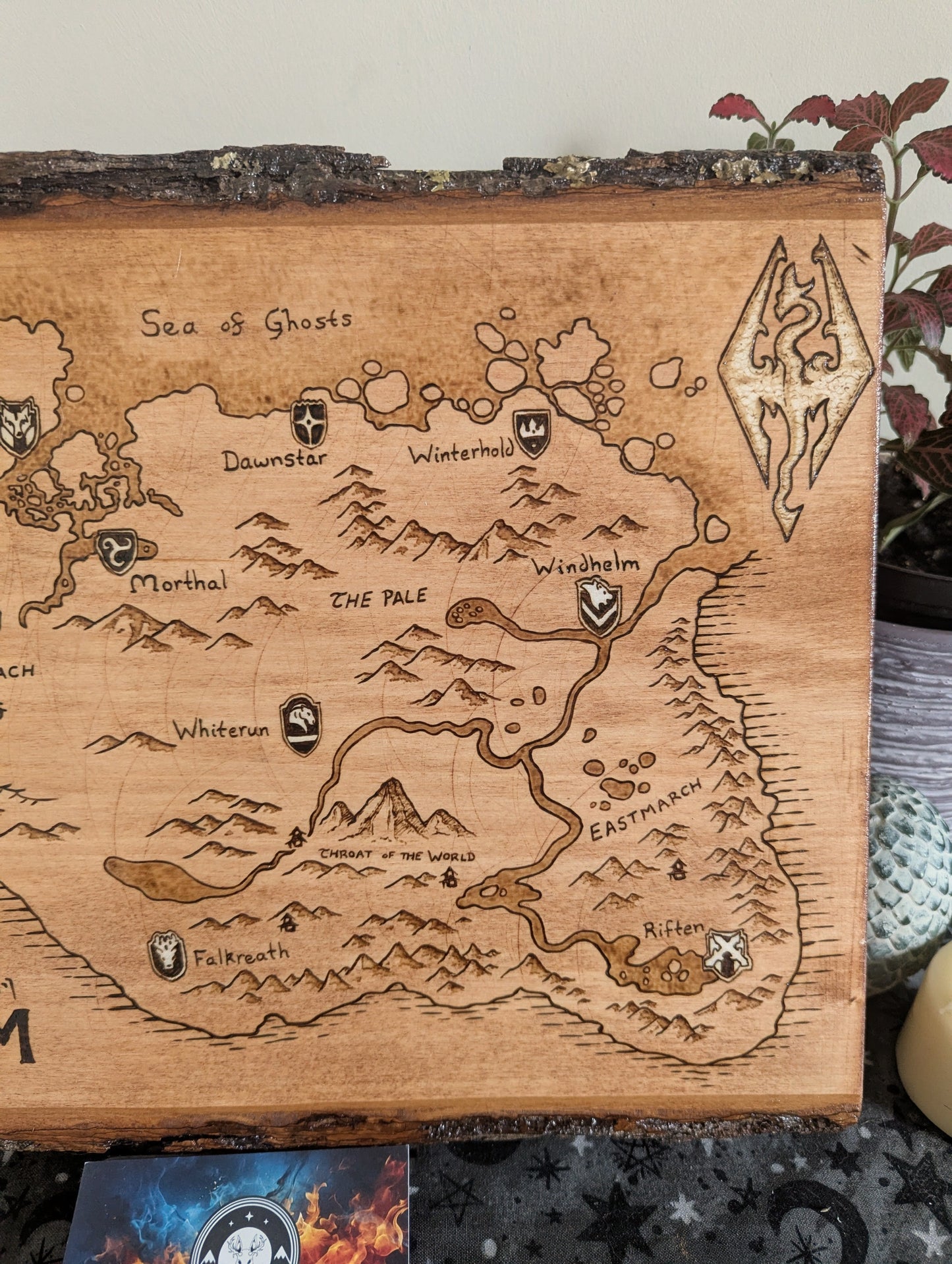 'Province of Skyrim' Pyrography Map Desk/Wall Art
