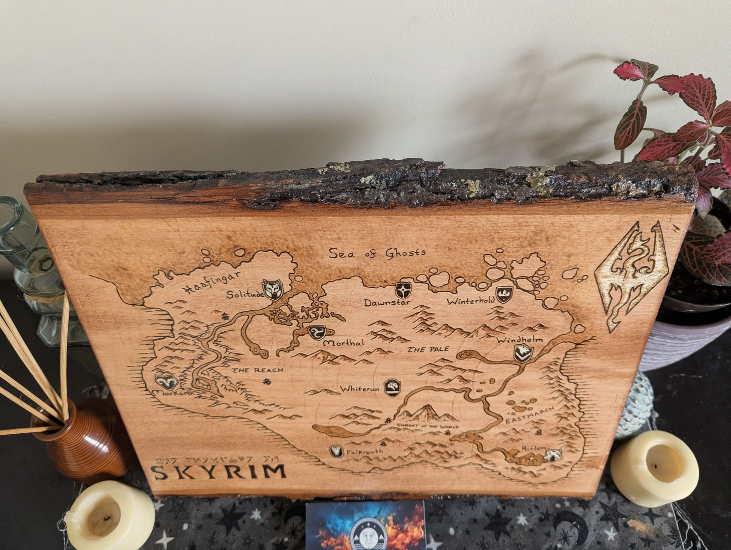 'Province of Skyrim' Pyrography Map Desk/Wall Art