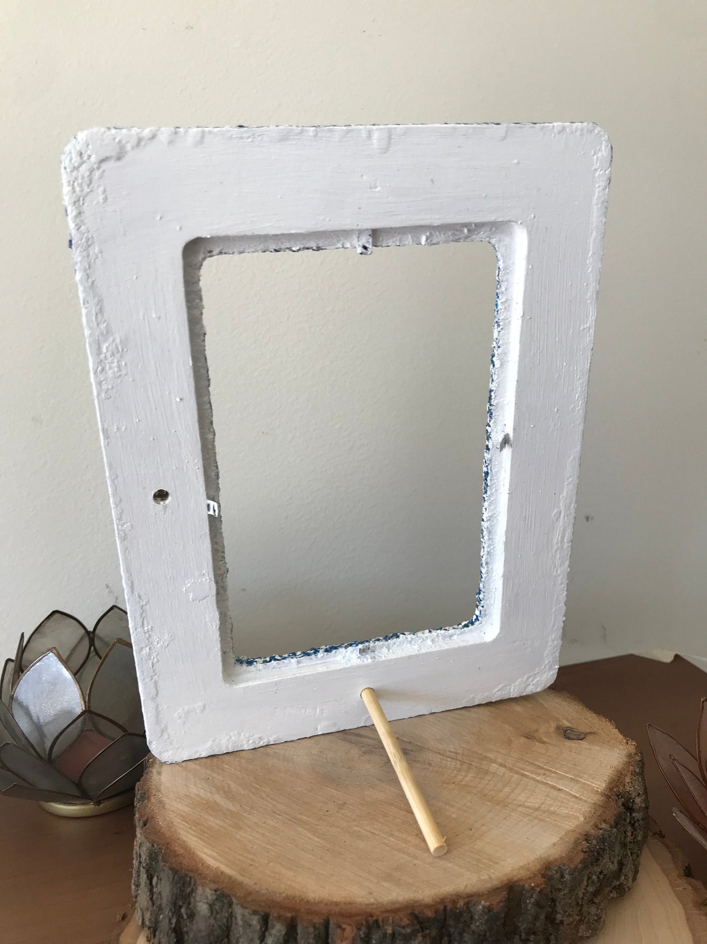 Wooden Picture Frame with "Almond" Color Flake Texture