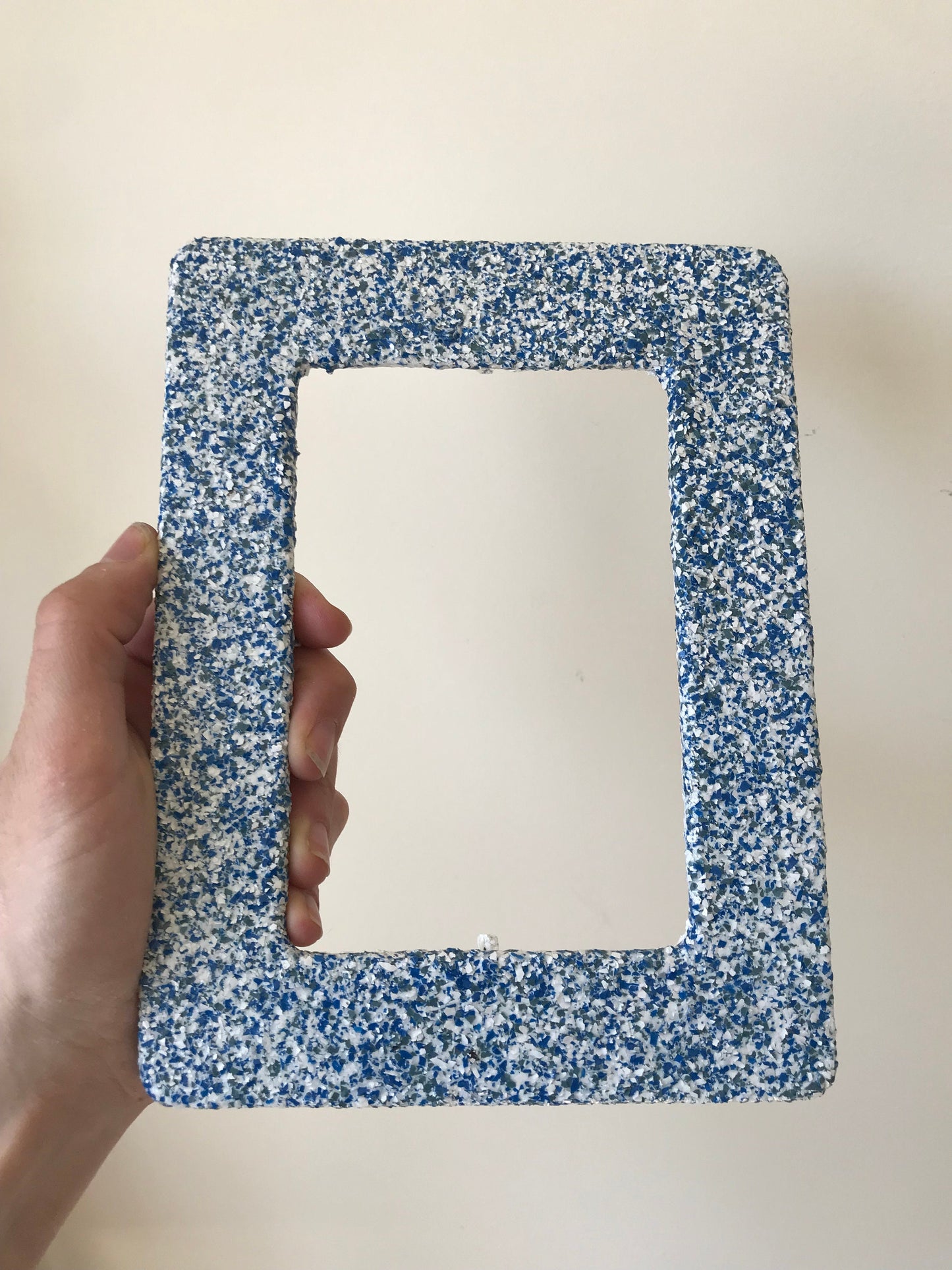 Wooden Picture Frame with "Ocean Breeze" Color Flake Texture