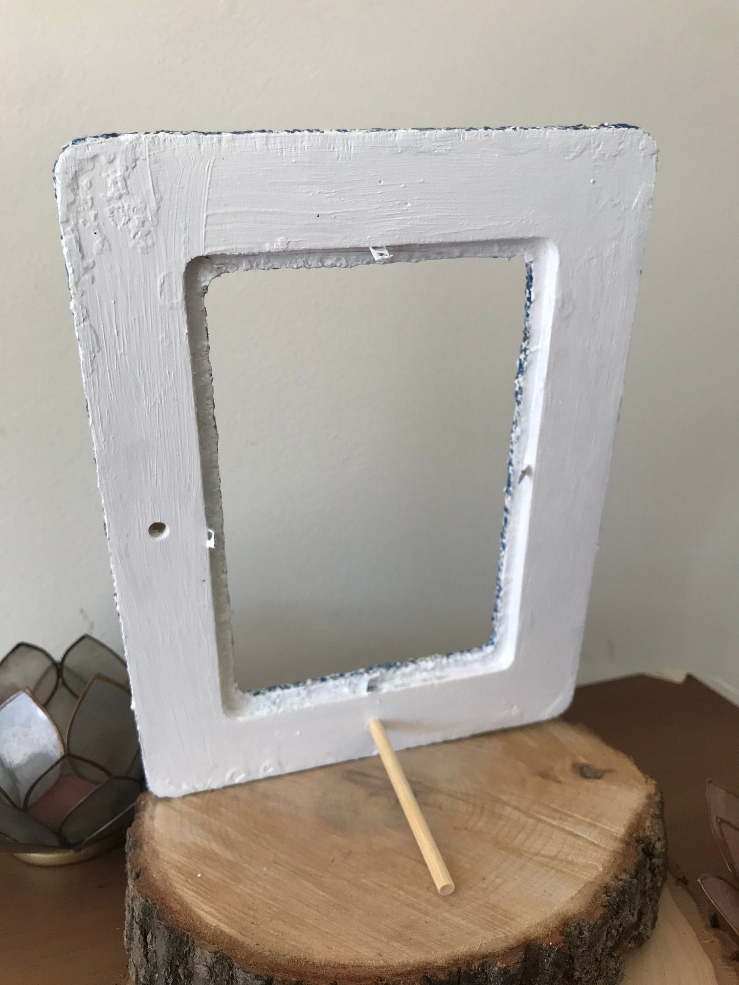 Wooden Picture Frame with "Ocean Breeze" Color Flake Texture