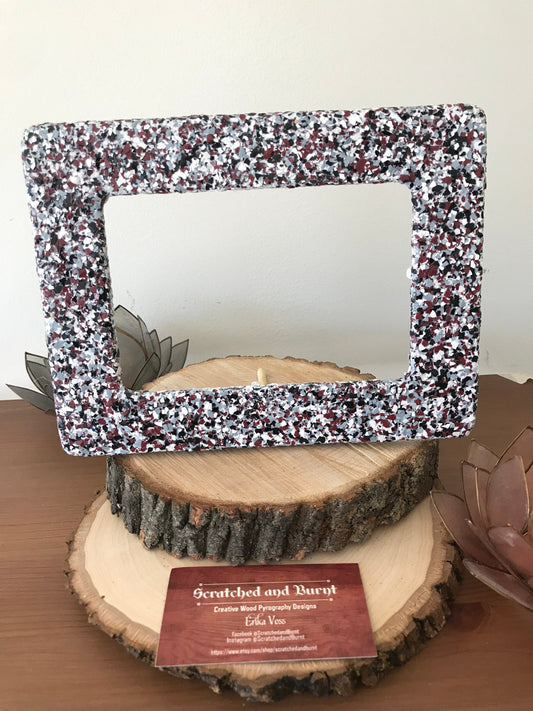 Wooden Picture Frame with "Lighthouse" Color Flake Texture