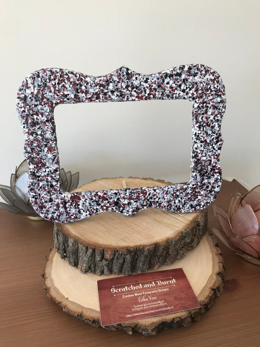 Wooden Curved Picture Frame with "Lighthouse" Color Flake Texture