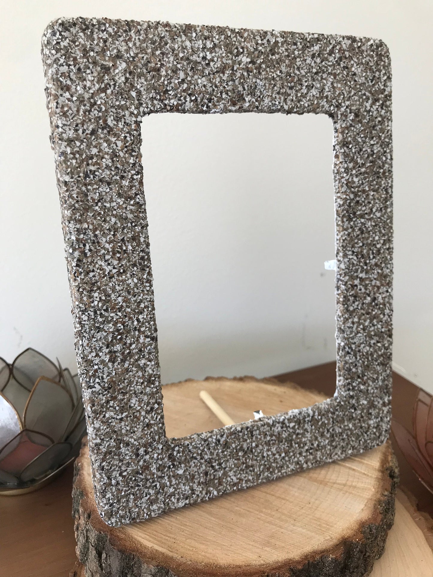 Wooden Picture Frame with "Almond" Color Flake Texture