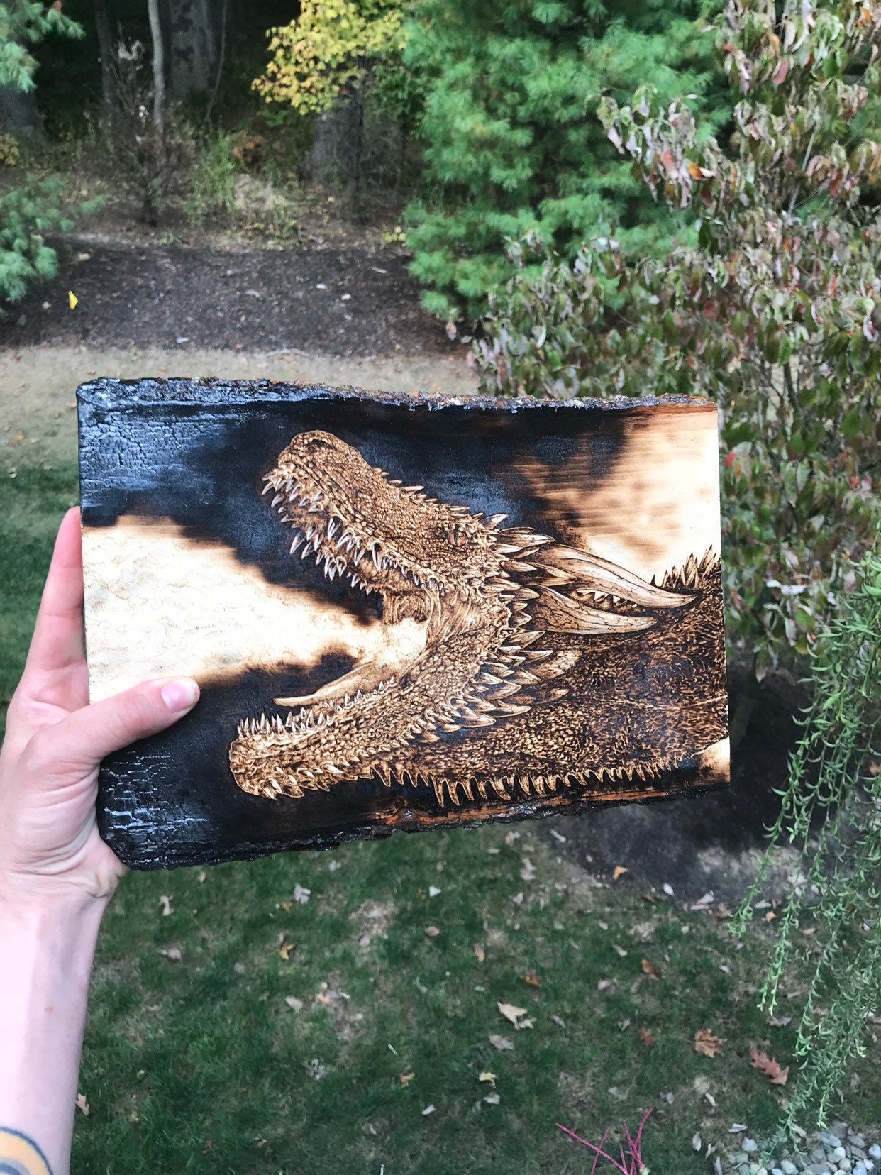 Game of Thrones 'Drogon' Wood-Burned Wall or Desk Art